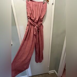Abercrombie & Fitch Strapless Tie-Waist Jumpsuit
